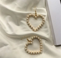 Arzonai European and American Hot-Selling Fashion Personality Original Geometric Hoop Earrings Swirl Petals Minimalist Earrings Women - Free Size, Alloy,  Pearl,  Pack of1